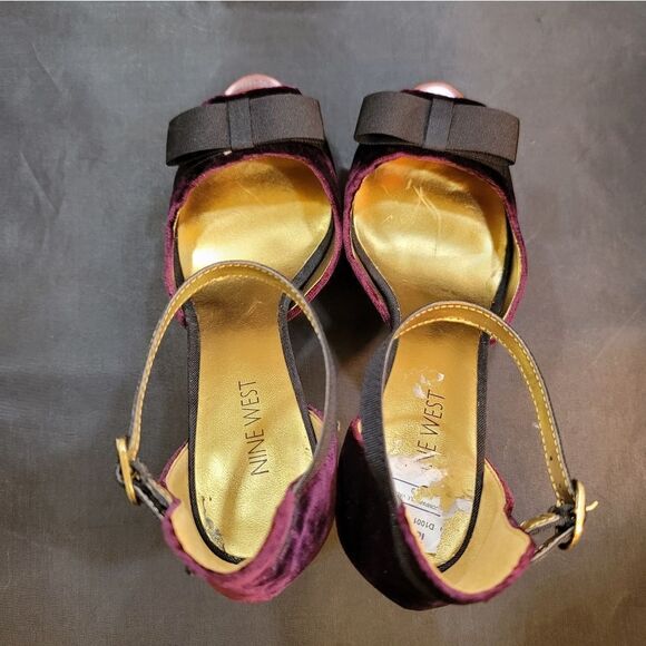 NINE WEST SATIN BOWNOT HIGH HEEL STILETTO OPEN-TOE SANDAL - Picture 4 of 15